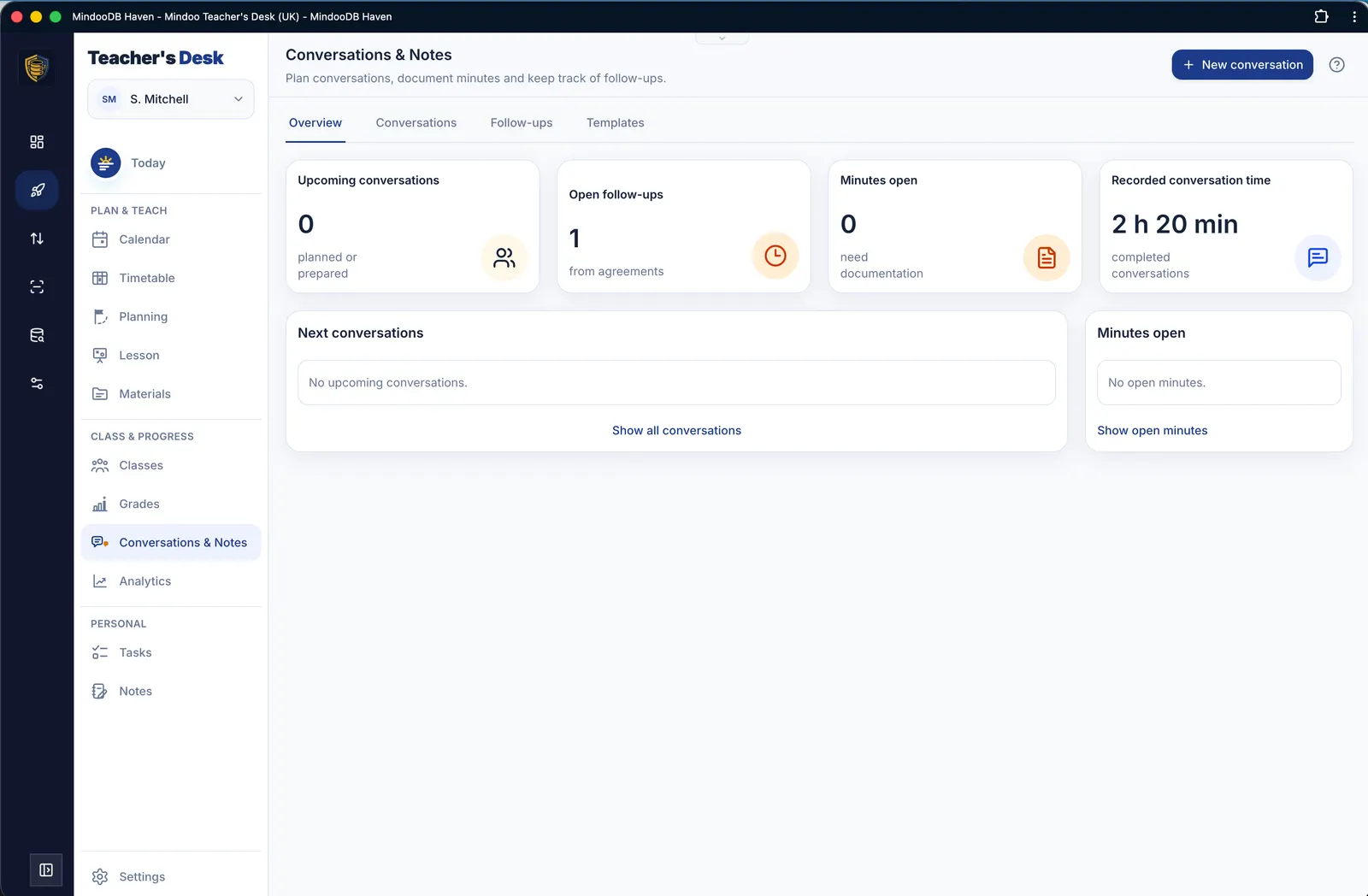 Conversations & records – overview with follow-ups