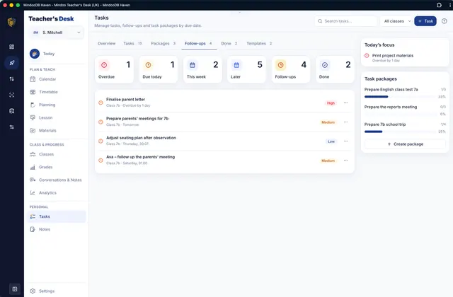 Keep track of follow-ups