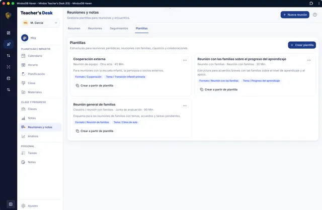 Plantillas para formatos de reunión recurrentes