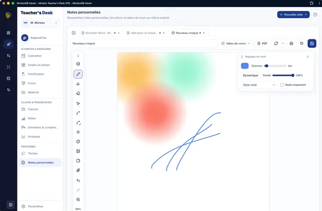 Créer des croquis avec prise en charge du stylet