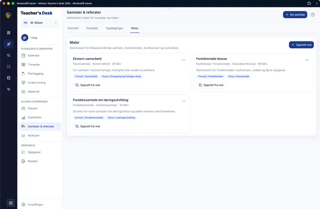 Maler for gjentakende samtaleformer