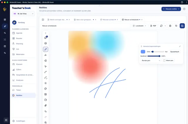 Gereedschappen, pendikte en hardheid vrij instellen