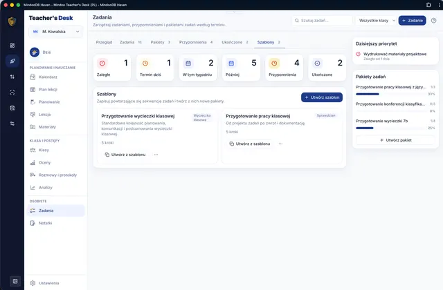 Szablony powtarzalnych pakietów zadań